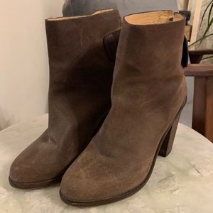 Rag & Bone Kerr Back-Tab Leather Ankle Boots Brown